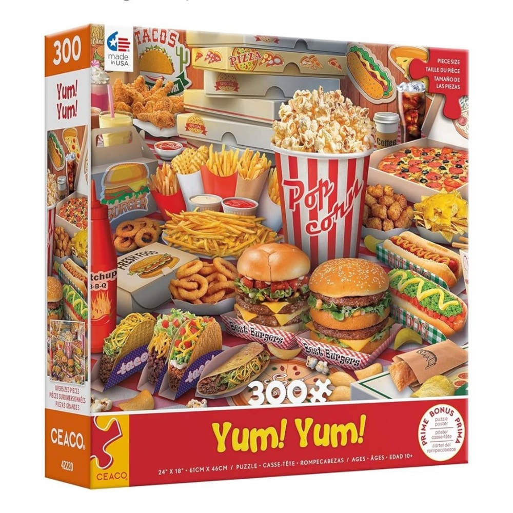 CEACO Yum! Yum! Fast Food 300-Piece Puzzle - Colorful and Brunch in Paris